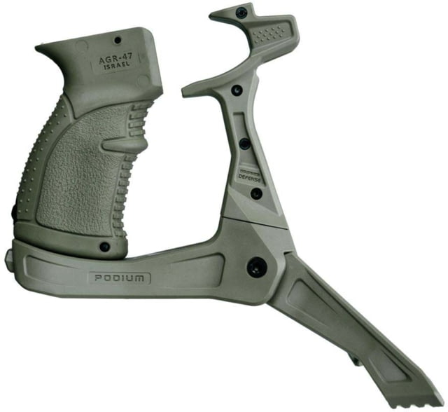 FAB Defense AK-47 Quick Deployment Bipod with Integrated AGR-47 Pistol Grip OD Green - Fab Defense