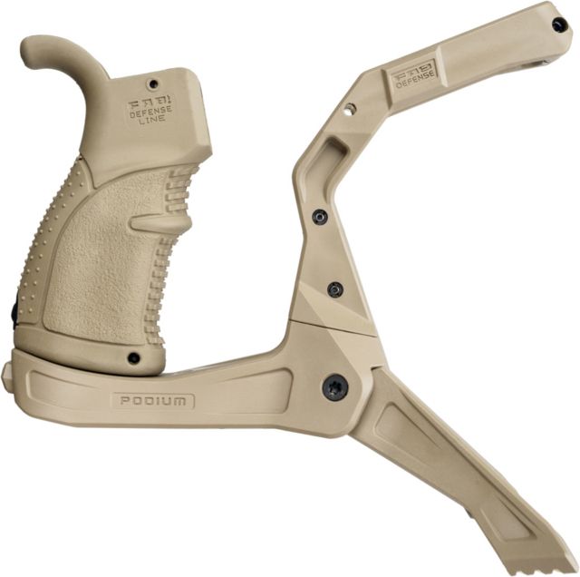FAB Defense AR-15 Quick Deployment Bipod with an Integrated AGR-43 Pistol Grip Flat Dark Earth - Fab Defense