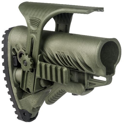 FAB Defense GLR16 with a GCP Cheek Riser and GPCP Picatinny Rail Adaptor OD Green - FAB Defense