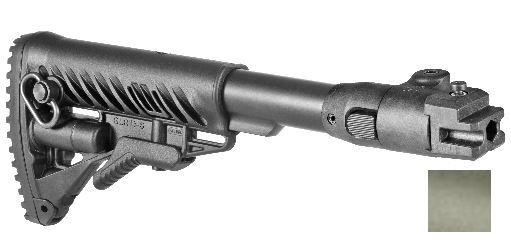 FAB Defense M4 Folding Collapsible Buttstock for AK47 - Polymer Joint OD Green - Fab Defense