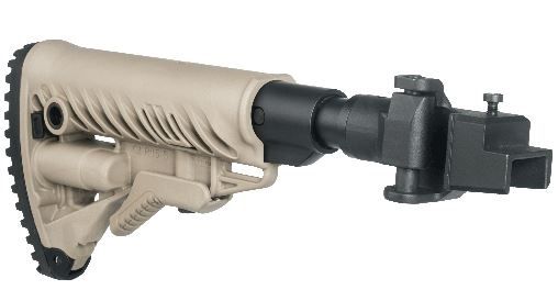 FAB Defense M4 Folding Collapsible Buttstock w/ Shock Absorber for AK47 - Polymer Joint Flat Dark Earth - FAB Defense