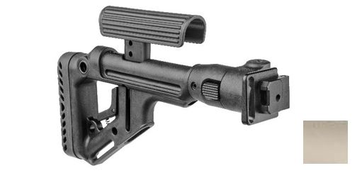 FAB Defense Tactical Folding Buttstock w/ Cheek Riser for AKS-7U Krinkov Polymer Joint Flat Dark Earth