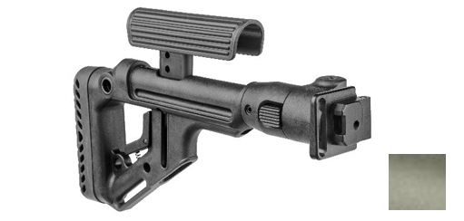 FAB Defense Tactical Folding Buttstock w/ Cheek Riser for AKS-7U Krinkov Polymer Joint OD Green - Fab Defense