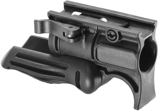 FAB Defense Tactical Folding Grip w/ Incorporated 1in Flashlight Adapter Black - Fab Defense