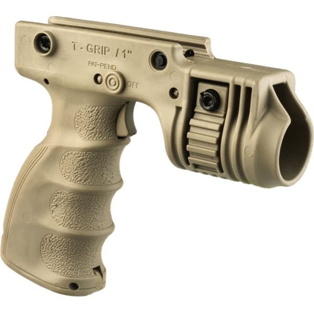 FAB Defense Tactical Grip & 1in. Flashlight Adapter w/ Activation Trigger Desert Tan fx-tgript - Fab Defense