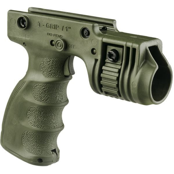 FAB Defense Tactical Grip & 1in. Flashlight Adapter w/ Activation Trigger OD Green fx-tgripg - Fab Defense