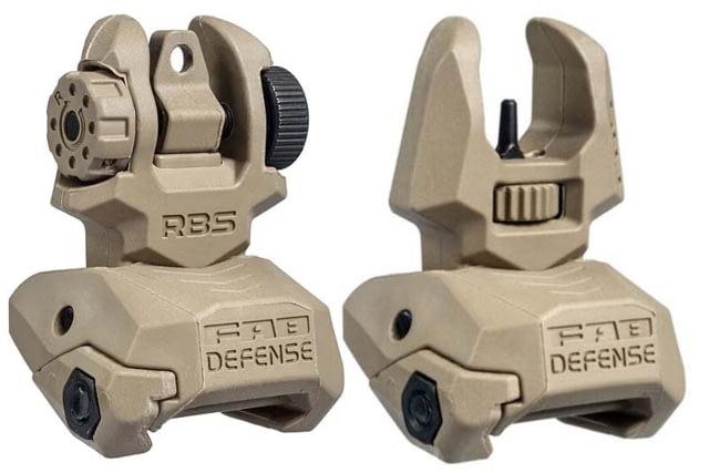 FAB Defense Top Mounted Deployable Front and Rear Sight Flat Dark Earth - Fab Defense