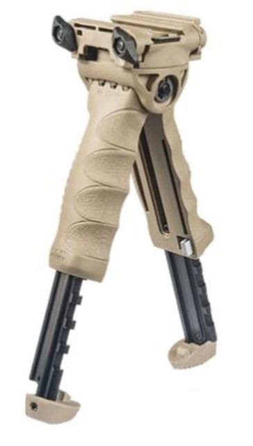 FAB Defense TPOD G2 FA Tactical Vertical Foregrip w/Integrated Adjustable Bipod 1in Flashlight Adaptor Flat Dark Earth - Fab Defense