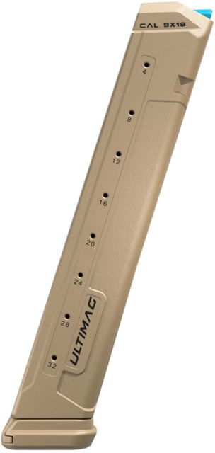 FAB Defense ULTIMAG Glock 19/17 Handguns 32 Rounds Pistol Magazine Flat Dark Earch fx-umagx32t - Fab Defense