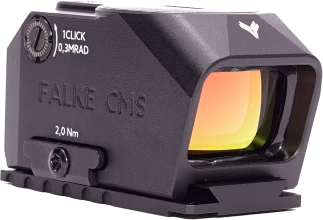 Falke Model CMS 1x25mm Closed Micro Reflex Sight Clear Visible 3 MOA Dot Reticle Black One Size - Falke