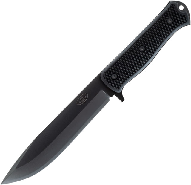 Fallkniven A1x Survival Knife Black 6.25" black Tungsten DLC coated laminate cobalt st Black textured thermorun handle - Fallkniven