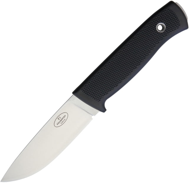 Fallkniven F1 Military Survival Knife 8.5in Overall 4in Satin Laminate Cobalt Steel Drop Point Black Checkered Kraton Handle Black Leather Sheath - Fallkniven