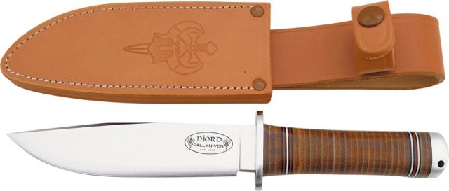 Fallkniven No 3 Njord Fixed Blade Knife 5.875in Stainless Blade Stacked Leather Handle F - Fallkniven