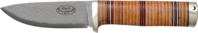 Fallkniven No 5 Idun Fixed Blade Knife 8.5in Damascus Stainless Blade Stacked Leather Handle F - Fallkniven