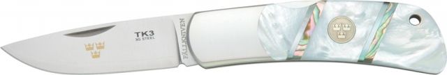 Fallkniven Tre Kronor de Luxe Folding KnifeLaminate Powder Steel Blade Mother of Pearl Handle FNTK3MOP - Fallkniven
