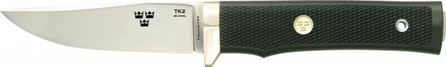 Fallkniven Tre Kronor Fixed Blade Knife 4in Laminate Powder Steel Blade Black Thermorun Elastomer Handle FNTK2 - Fallkniven