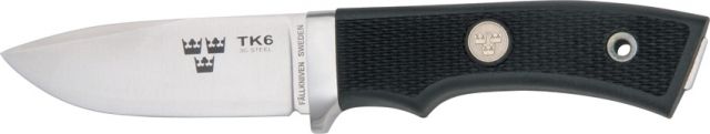 Fallkniven Tre Kronor Hunter Fixed Blade Knife 3.125in Steel Drop Point Textured Black Thermorun Handle FNTK6 - Fallkniven