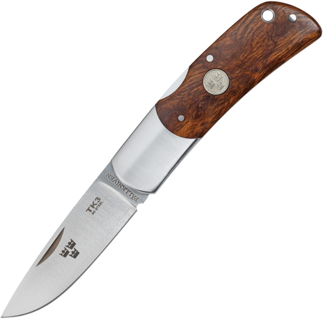 Fallkniven Tre Kronor Lockback Ironwood Folding Knife 2.75in Satin 3G Steel Drop Point Ironwood Handle SS Bolster - Fallkniven