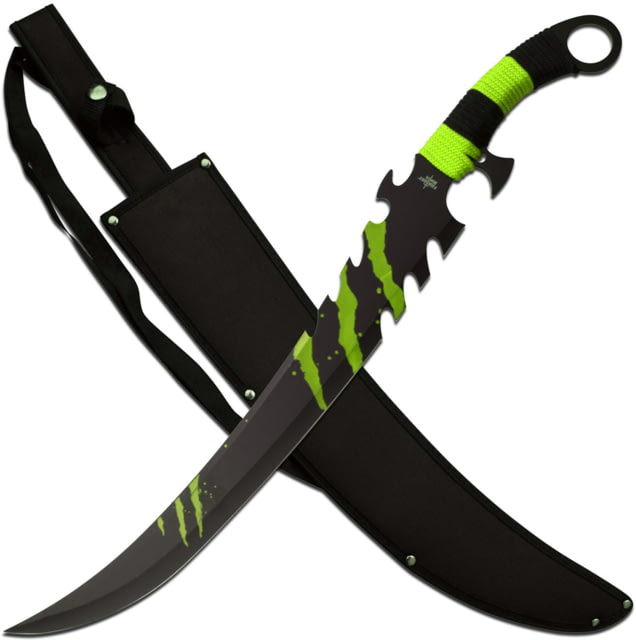 Fantasy Master Fixed Blade 25in Stainless Steel Blade Green Cord Wrapped Handle