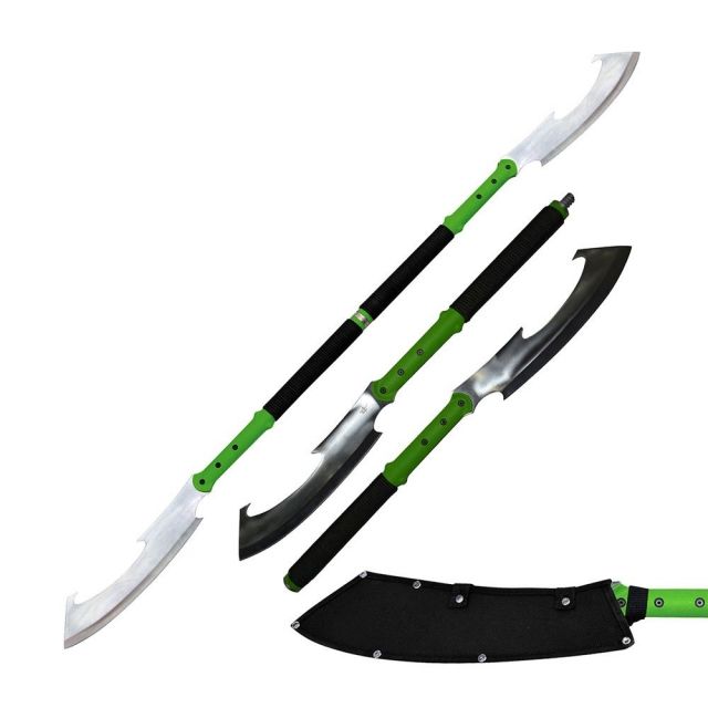 Fantasy Master Fixed Blade 27.75in Stainless Steel Blade Green Nylon Fiber Handle