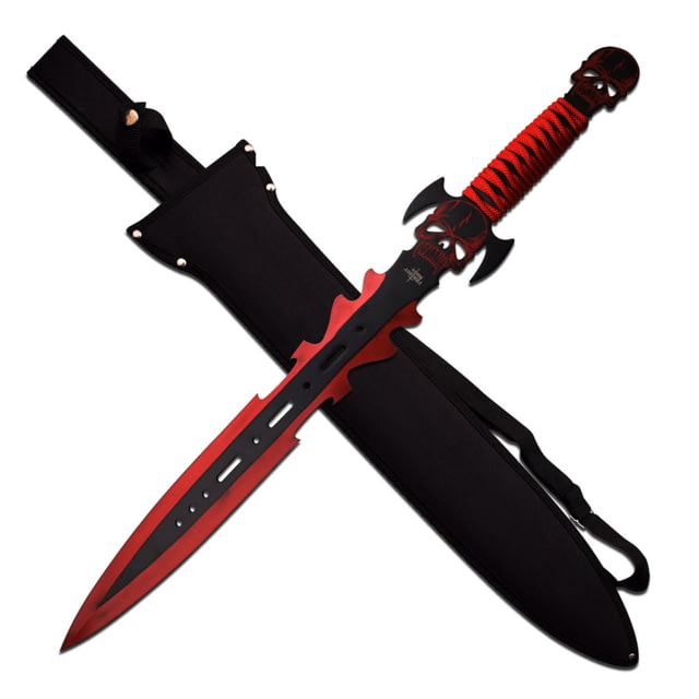Fantasy Master Fixed Blade 27in Stainless Steel Blade Full Tang Red Wrapped Stainless Steel Handle