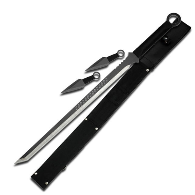 Fantasy Master Fixed Blade 28in Stainless Steel Blade Black Cord Wrapped Full Tang Stainless Steel Handle
