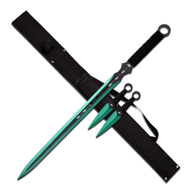 Fantasy Master Fixed Blade 28in Stainless Steel Blade Cord Wrapped Handle