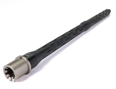 Faxon Firearms .223 Wylde Flame Fluted AR-15 Rifle Barrel Mid-Length 416-R Stainless QPQ Nitride 5R NP3 Extension Black Nitride 16