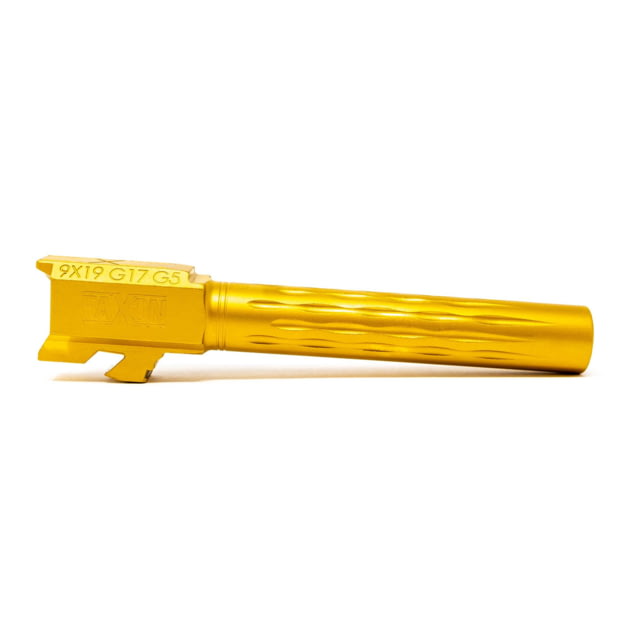 Faxon Firearms Gen 5 Match Pistol Barrel w/ Patented Flame Fluting Glock Glock 17 9mm 1-10 Twist Non Threaded TIN Gold - Faxon Firearms