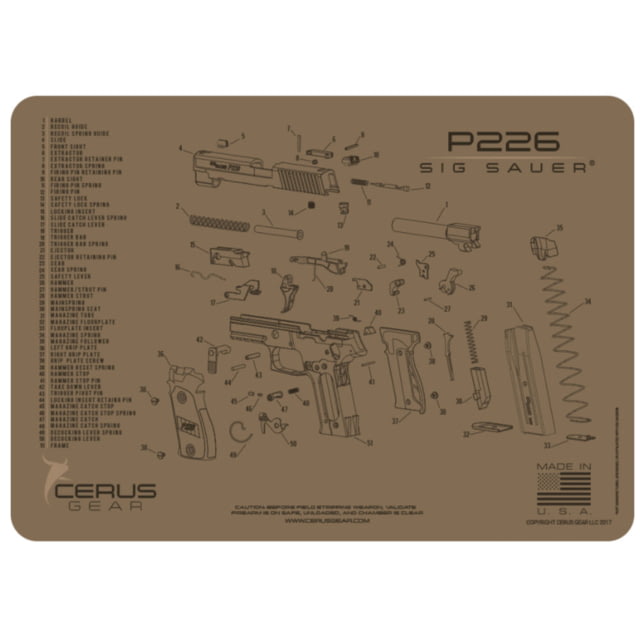 Cerus Gear SIG SAUER P226 SCHEMATIC HANDGUN PROMAT - CHARCOAL GRAY/CERUS BLUE A8800D79 CER