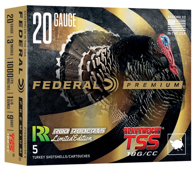 Federal 20 Gauge 1 5/8oz 3in Shotgun Ammo #9 5 Rounds PTSSX295FRR eral 20 Gauge 1 5/8oz 3in Shotgun #9 5 Rounds PTSSX295FRR Ammo