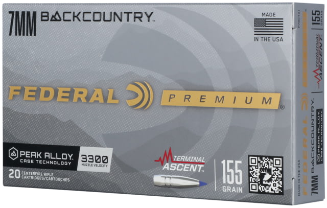 Federal 7mm Backcountry 155 Grain Terminal Ascent Peak Alloy Rifle Ammo 20 Rounds