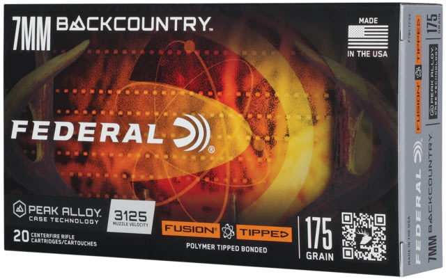 Federal 7mm Backcountry 175 Grain Fusion Tipped Peak Alloy Rifle Ammo 20 Rounds