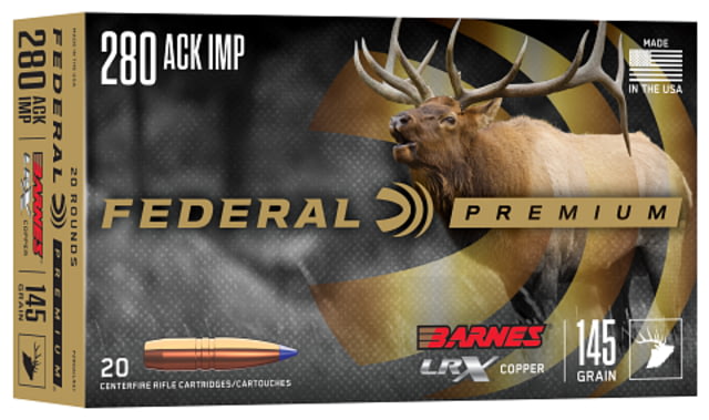 Federal Barnes LRX 280 Ackley Improved 145 Grain Barnes LRX Brass Rifle Ammo 20 Rounds - Federal