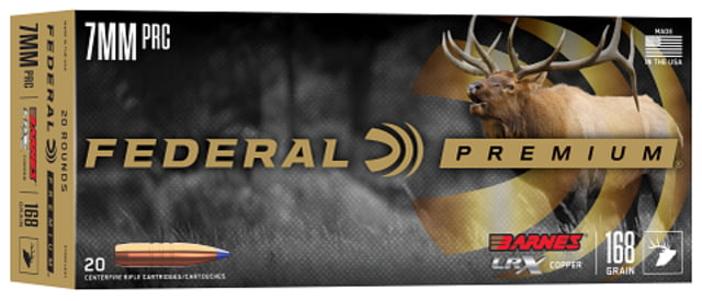 Federal Barnes LRX 7mm PRC 168 Grain Barnes LRX Brass Rifle Ammo 20 Rounds - Federal