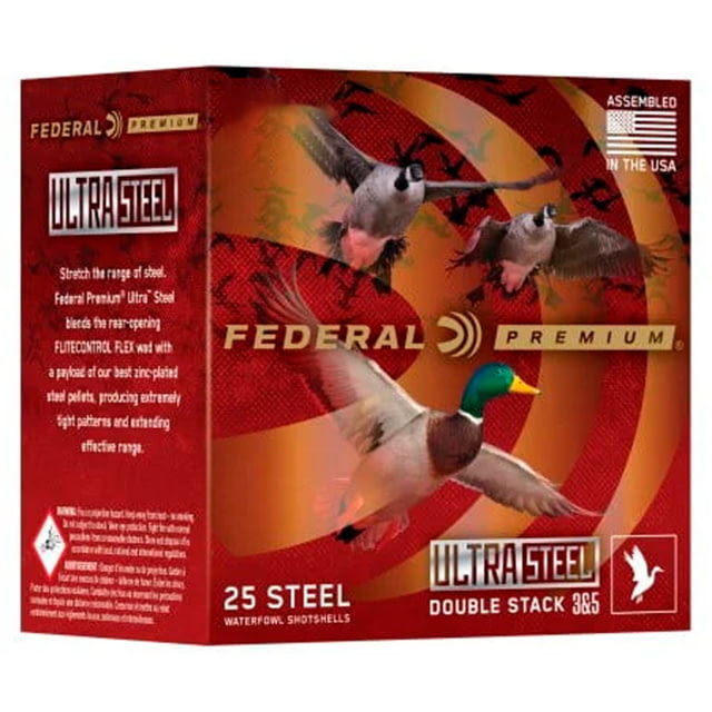 eral Premium Ultra Steel Waterfowl 20 Gauge 3 In 1oz 3 & 5 Shot Shotgun 25 Round PWUX209 35 Ammo