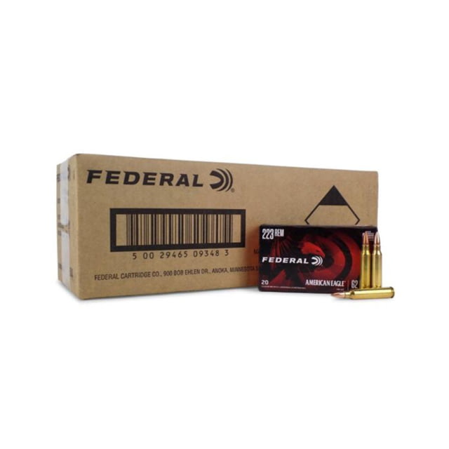 Federal Cartridge Co. Federal American Eagle Rifle Ammunition .223 Rem 62 gr FMJ 3020 fps 500/ct