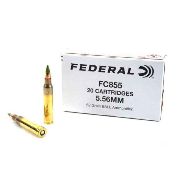 eral Cartridge Co. Federal Green Tip Rifle Ammunition 5.56X45 NATO 62gr FMJ 3113 Fps 20/ct Ammo