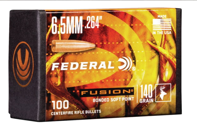 Federal Fusion Component Bullet .264 140 Grain Soft Point Rifle Bullet 100 - Federal