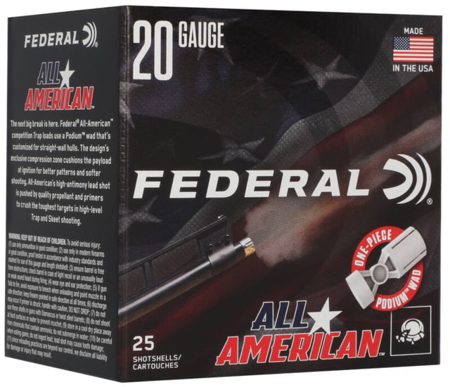 Federal 20 Gauge 7/8 Oz 2 1/2 In Shotgun Ammo #8 25 Rounds eral 20 Gauge 7/8 Oz 2 1/2 In Shotgun #8 25 Rounds Ammo
