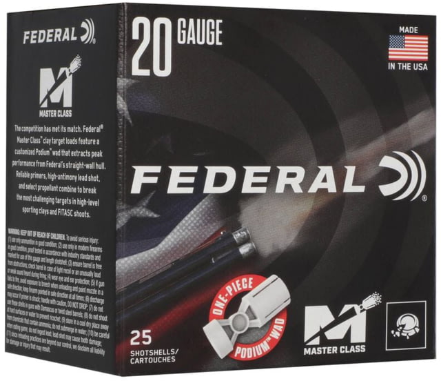 Federal 20 Gauge 7/8 Oz 2 3/4 In Shotgun Ammo #7.5 25 Rounds eral 20 Gauge 7/8 Oz 2 3/4 In Shotgun #7.5 25 Rounds Ammo