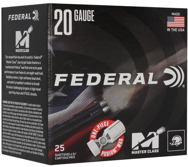 Federal 20 Gauge 7/8 Oz 2 3/4 In Shotgun Ammo #8 25 Rounds eral 20 Gauge 7/8 Oz 2 3/4 In Shotgun #8 25 Rounds Ammo