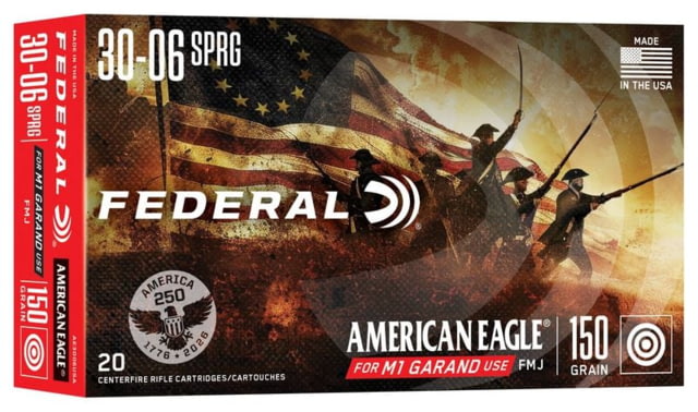 Federal USA 250TH  Springfield 150 Grain Full Metal Jacket Rifle Ammo 20 Round - Federal