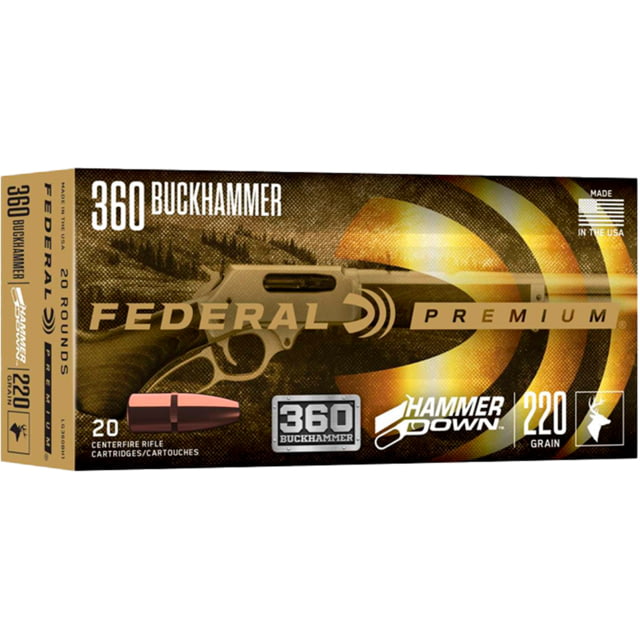 Federal 360 Buckhammer 220 Grain Soft Point Rifle Ammo 20 Rounds