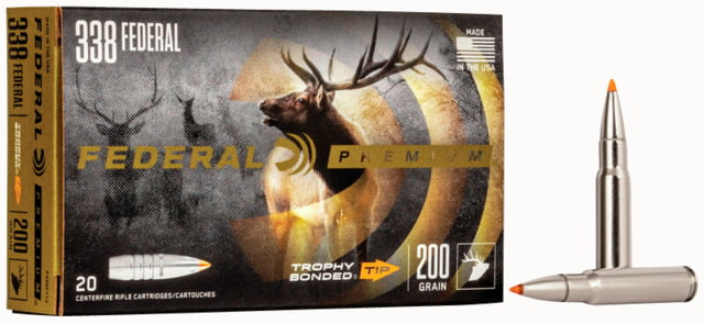Federal .338 Rifle Bullet 200 Grain Trophy Bonded Tip 50 Bullets