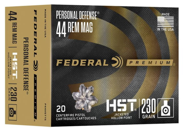 Federal Personal Defense HST 44 Rem Mag 230 Grain HST JHP Brass Pistol Ammo. 20 Rounds - Federal