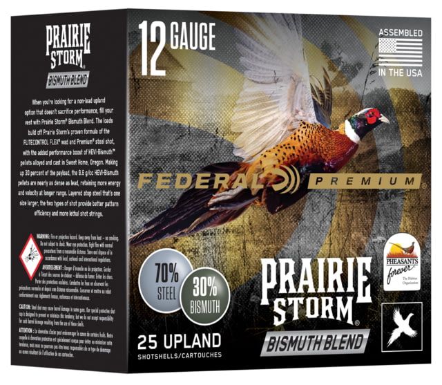 Federal Prairie Storm Bismuth Blend 12 Gauge 1 1/4oz 3in Shotgun Amm 3 & 4 Shot 25 Rounds PFBX142 34 - Federal