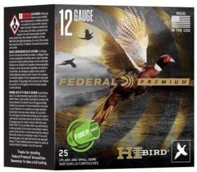 eral Hi-Bird Fiber Wad 12 Gauge 1 1/4oz 2 3/4in Shotgun 5 Shot 25 Rounds HVF12HW Ammo