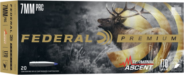 Federal Premium 7mm PRC 170 Grain Terminal Ascent Brass Rifle Ammo 20 Rounds