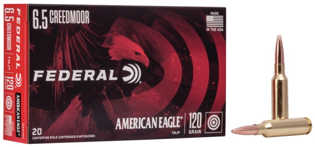 eral Premium AMERICAN EAGLE TMJ 6.5 Creedmoor 120 Grain Total Metal Jacket Centerfire Rifle 20 Rounds Ammo